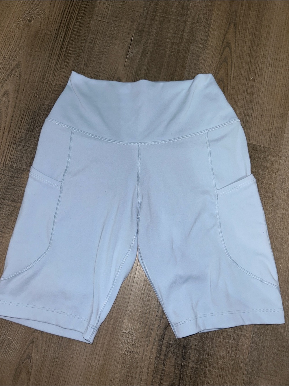 Nike Women’s High-Waist Light Blue Biker Shorts